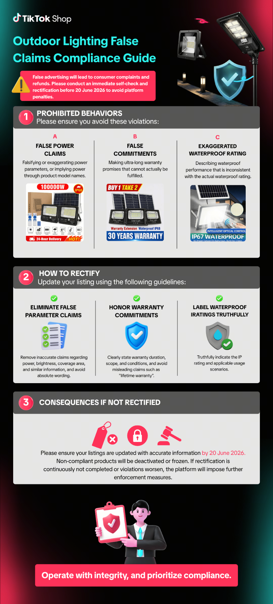 TikTok Shop Outdoor Lighting False Claims Compliance Guide — TikTok Shop policy update for sellers, best TikTok Shop launch agency compliance breakdown